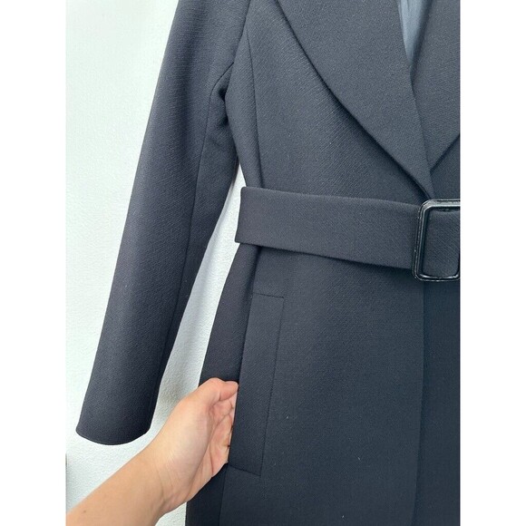 J Crew Double Cloth Wool Blend Topcoat Belted Slash Pocket Long E4733 Women 000 - Picture 5 of 12